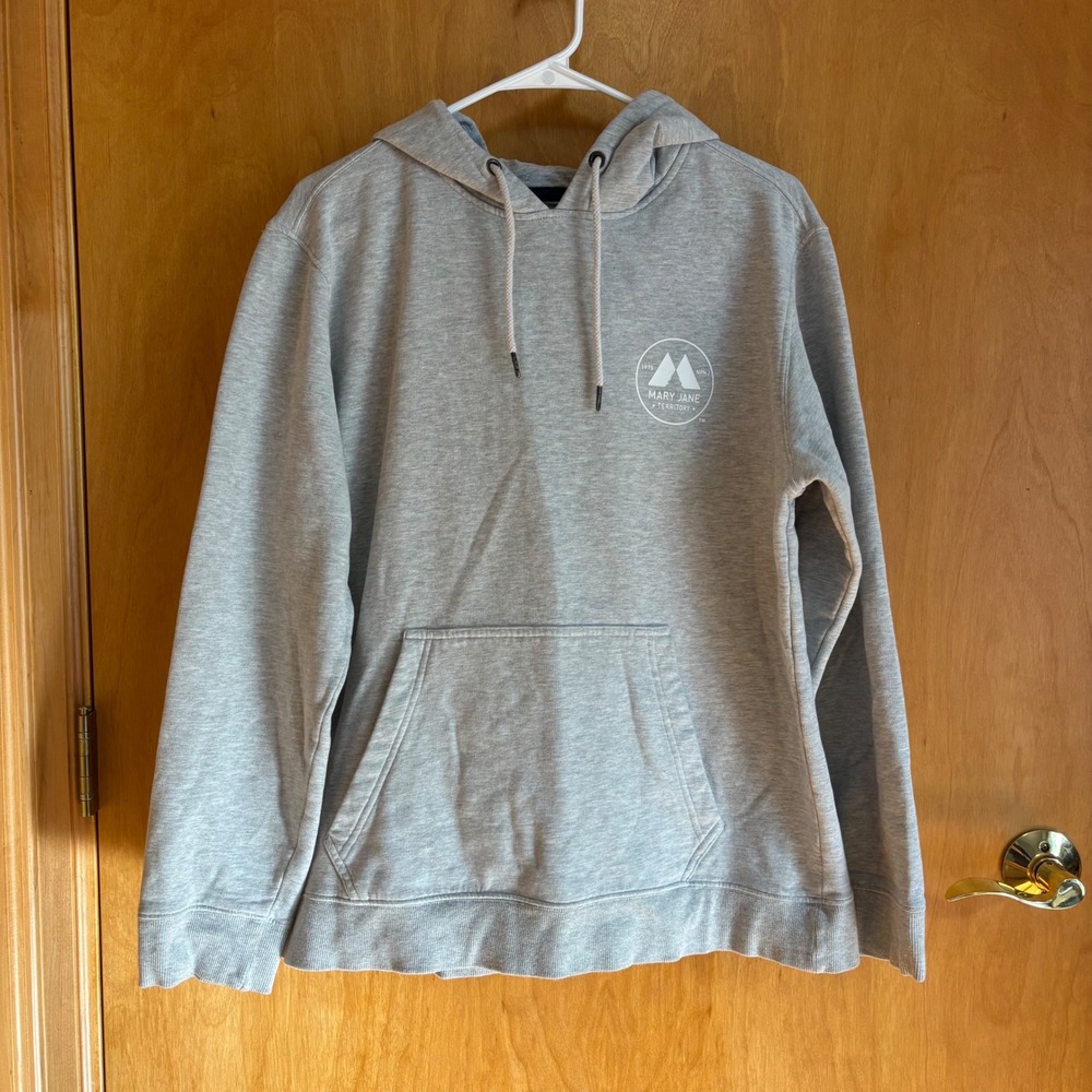 Mary Jane Territory Hoodie Pullover Sweatshirt Medium Gray Mountains‎ Outdoors